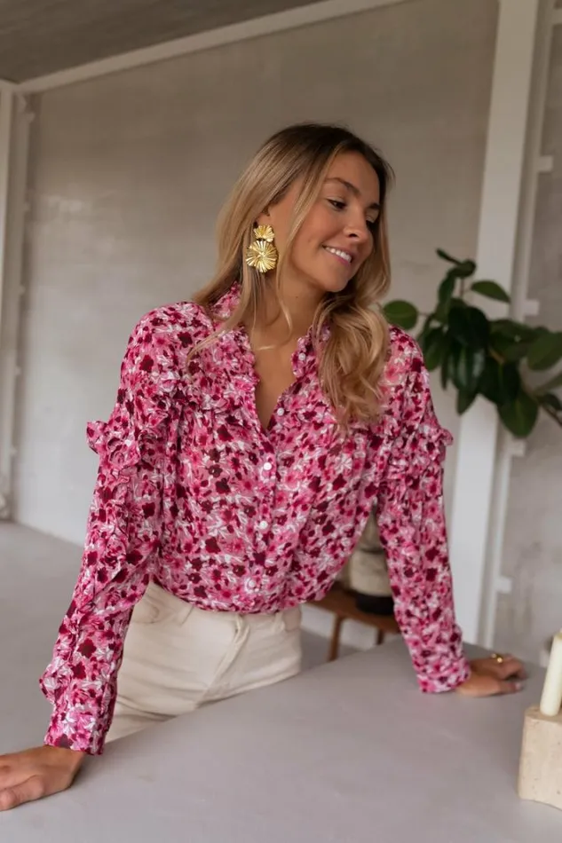 Women039s Clothing Blouses Easy Clothes Ogda Pink Blouse With Flowers