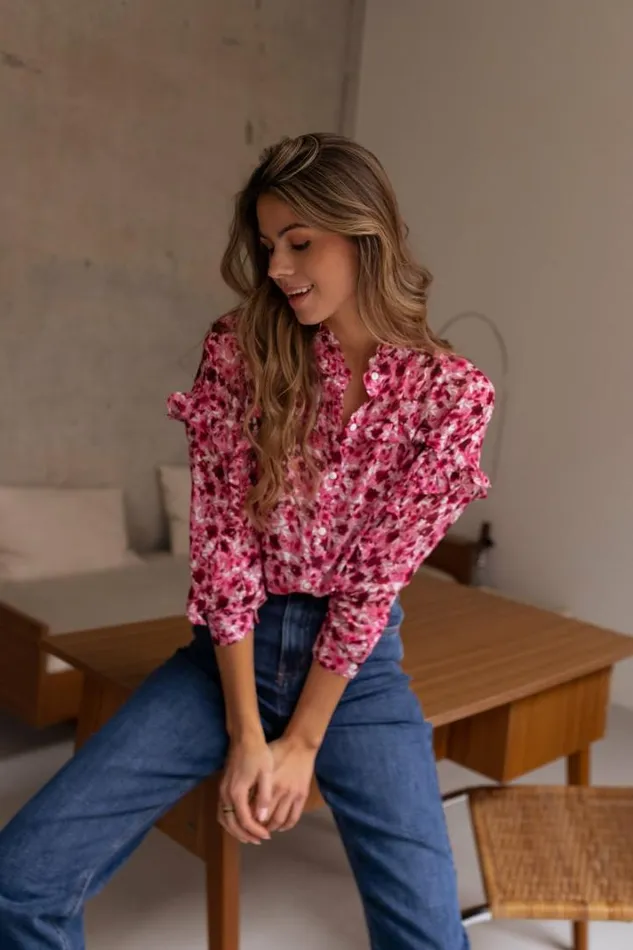 Women039s Clothing Blouses Easy Clothes Ogda Pink Blouse With Flowers