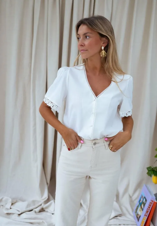 Women039s Clothing Blouses Easy Clothes White Celie Blouse Women039s Clothing Blouses Easy Clothes White Celie Blouse