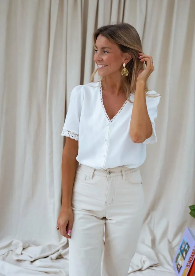 Women039s Clothing Blouses Easy Clothes White Celie Blouse Women039s Clothing Blouses Easy Clothes White Celie Blouse