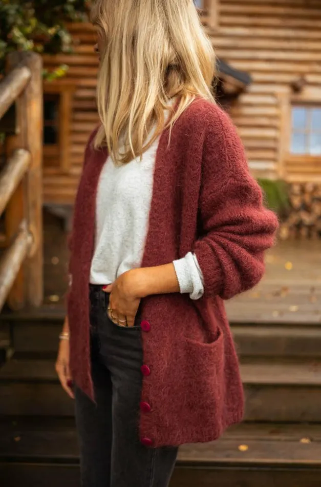 Women039s Clothing Cardigans Easy Clothes Burgundy Gabriel Cardigan