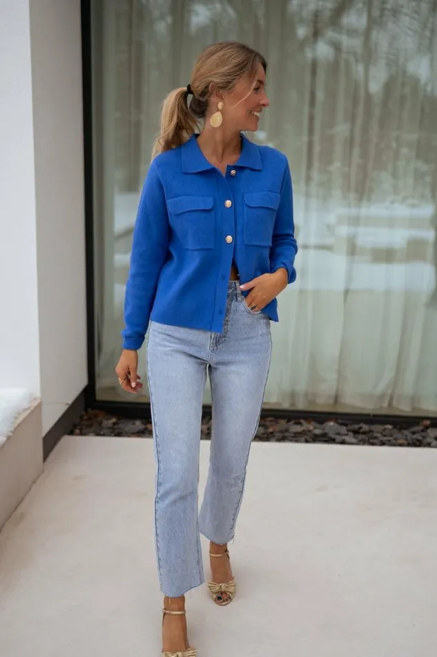 Women039s Clothing Cardigans Easy Clothes Royal Blue Fika Cardigan