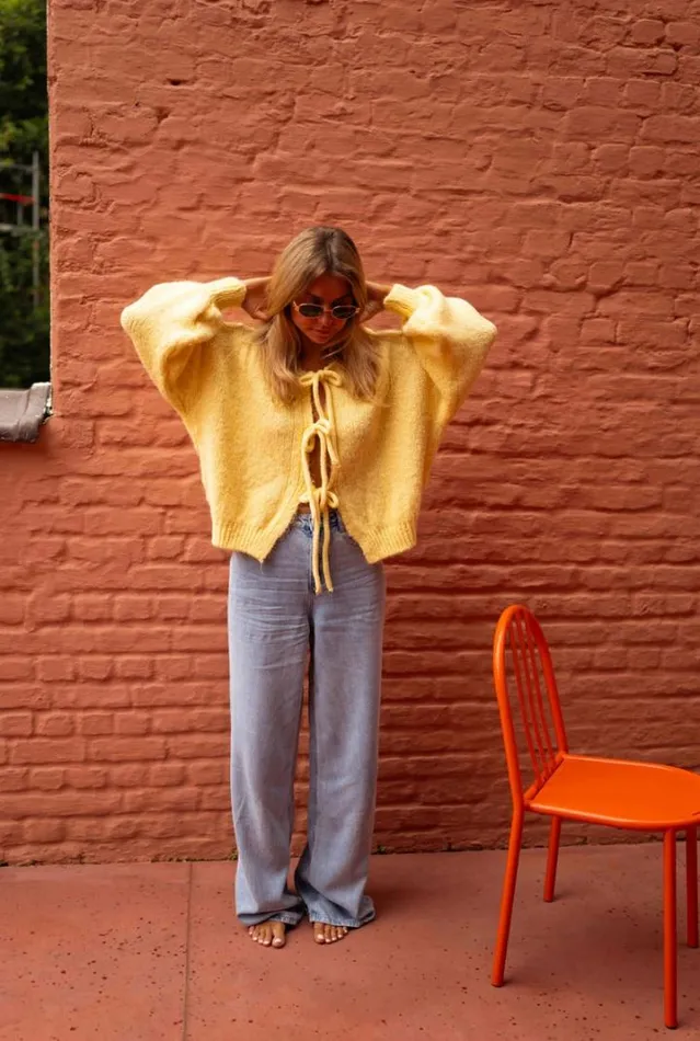 Women039s Clothing Cardigans Easy Clothes Yellow Janou Cardigan