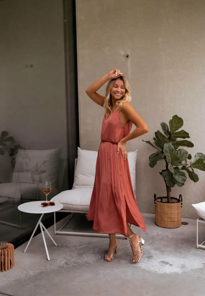 Women039s Clothing Dresses Easy Clothes Brick Dalie Dress Brick