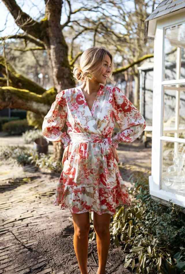 Women039s Clothing Dresses Easy Clothes Orange And Khaki Patterned Toby Dress