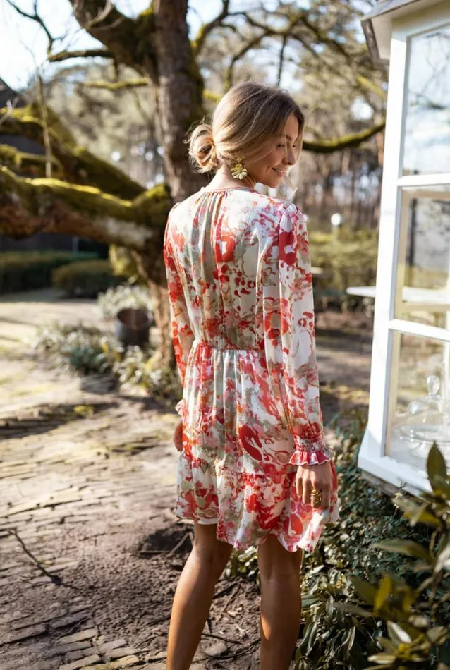 Women039s Clothing Dresses Easy Clothes Orange And Khaki Patterned Toby Dress