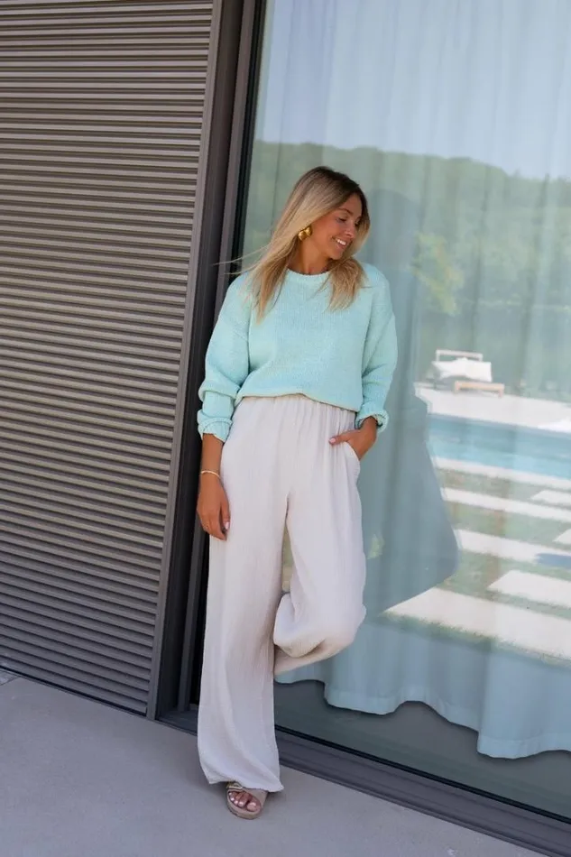 Women039s Clothing Pants and Jeans Easy Clothes Beige Shiva Cotton Gauze Pants Beige