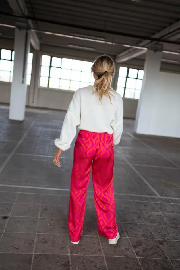 Women039s Clothing Pants and Jeans Easy Clothes Pink And Orange Patterned Thaly Pants Pink And Orange