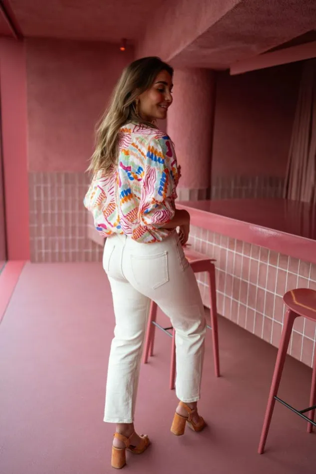 Women039s Clothing Shirts Easy Clothes Pink Patterned Violette Shirt