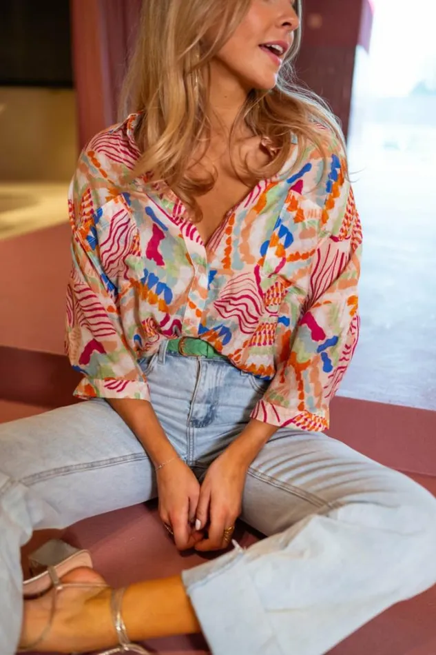 Women039s Clothing Shirts Easy Clothes Pink Patterned Violette Shirt
