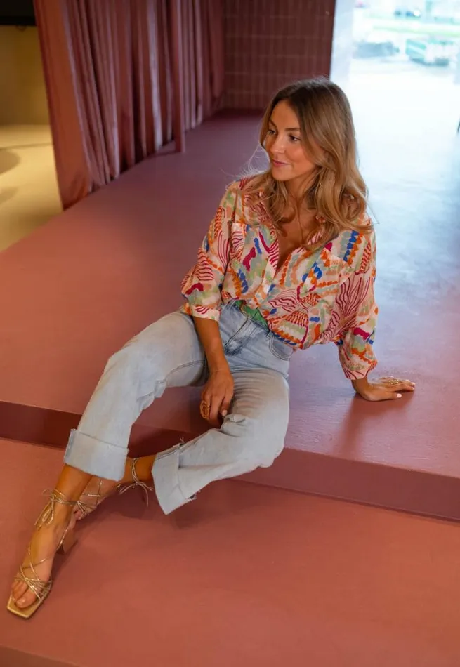 Women039s Clothing Shirts Easy Clothes Pink Patterned Violette Shirt
