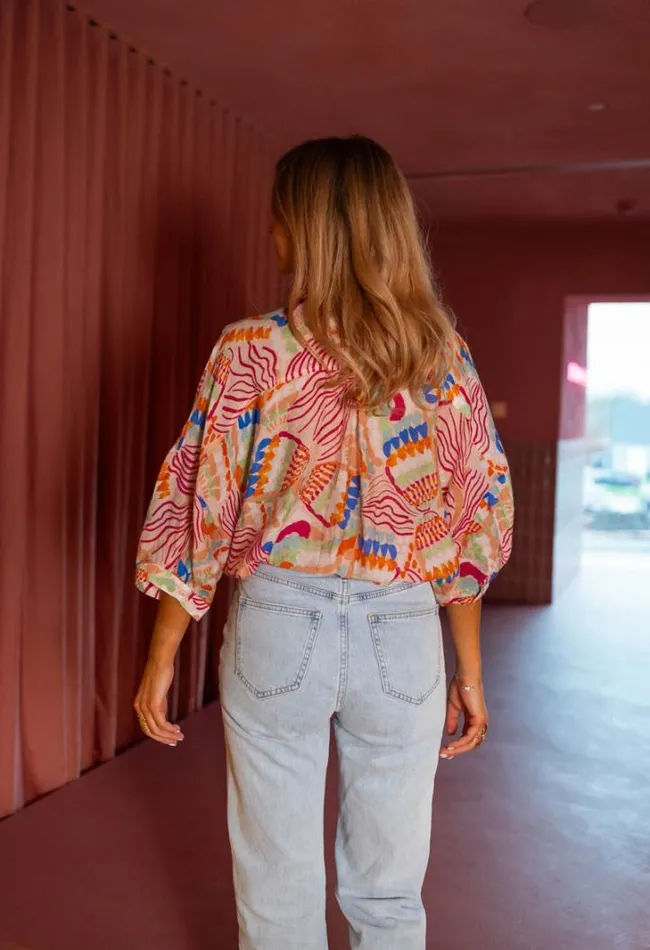 Women039s Clothing Shirts Easy Clothes Pink Patterned Violette Shirt