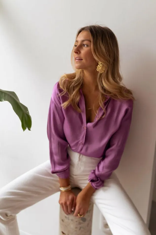 Women039s Clothing Shirts Easy Clothes Purple Britte Shirt Purple Women039s Clothing Shirts Easy Clothes Purple Britte Shirt Purple