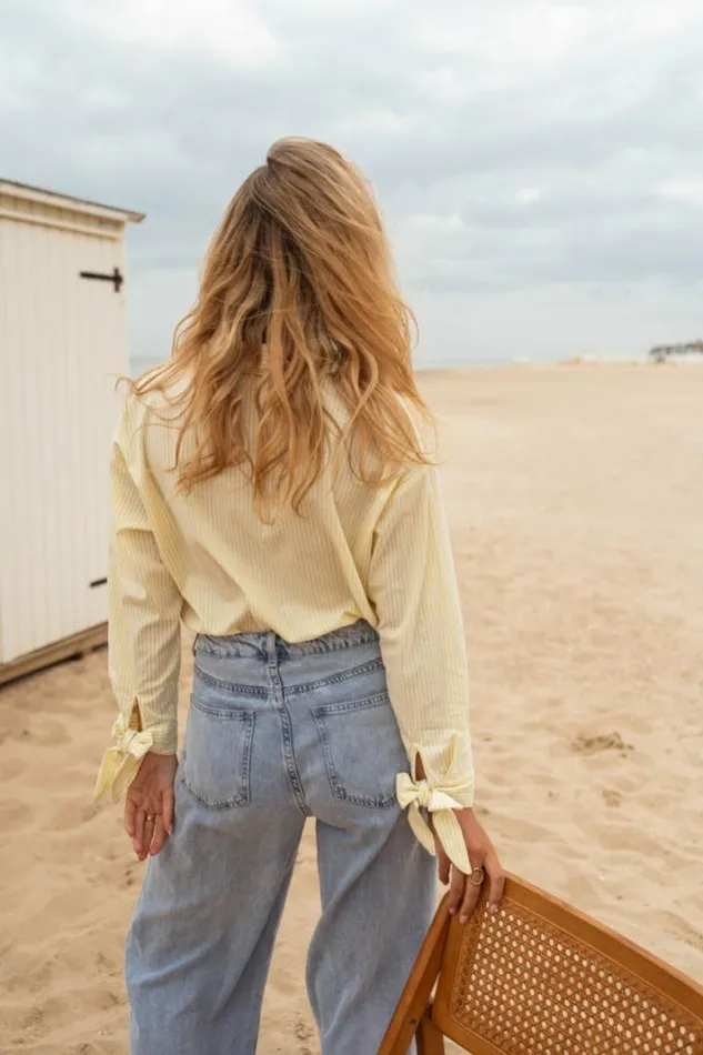 Women039s Clothing Shirts Easy Clothes Yellow Striped Dana Shirt Women039s Clothing Shirts Easy Clothes Yellow Striped Dana Shirt
