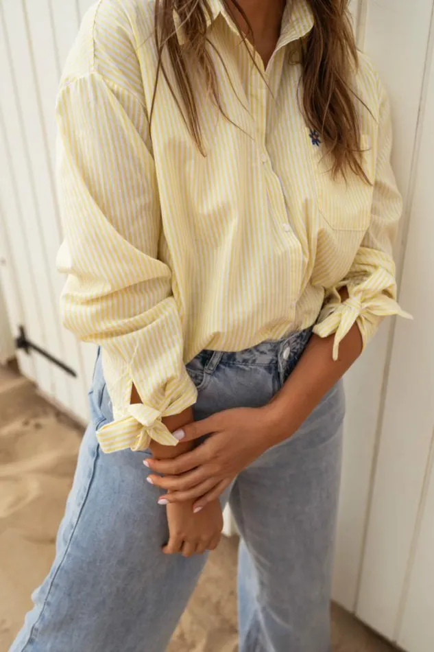 Women039s Clothing Shirts Easy Clothes Yellow Striped Dana Shirt Women039s Clothing Shirts Easy Clothes Yellow Striped Dana Shirt
