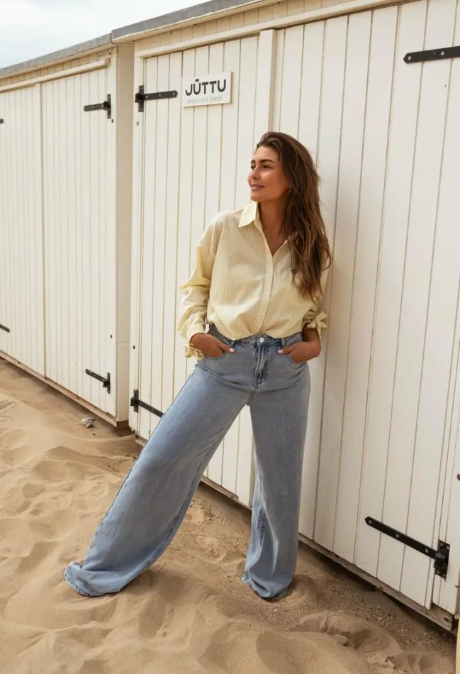 Women039s Clothing Shirts Easy Clothes Yellow Striped Dana Shirt Women039s Clothing Shirts Easy Clothes Yellow Striped Dana Shirt