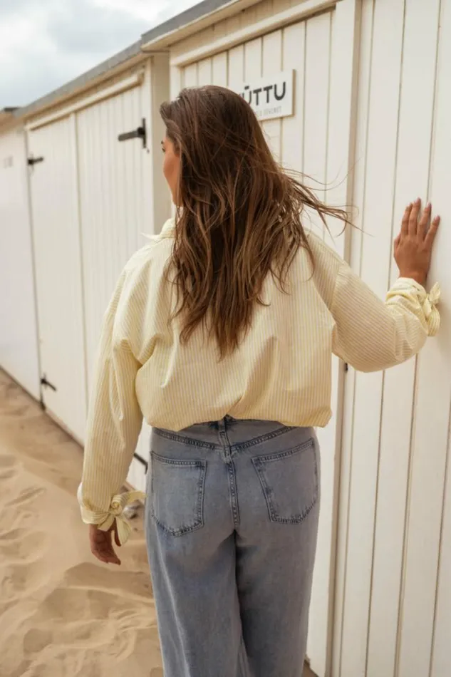 Women039s Clothing Shirts Easy Clothes Yellow Striped Dana Shirt Women039s Clothing Shirts Easy Clothes Yellow Striped Dana Shirt