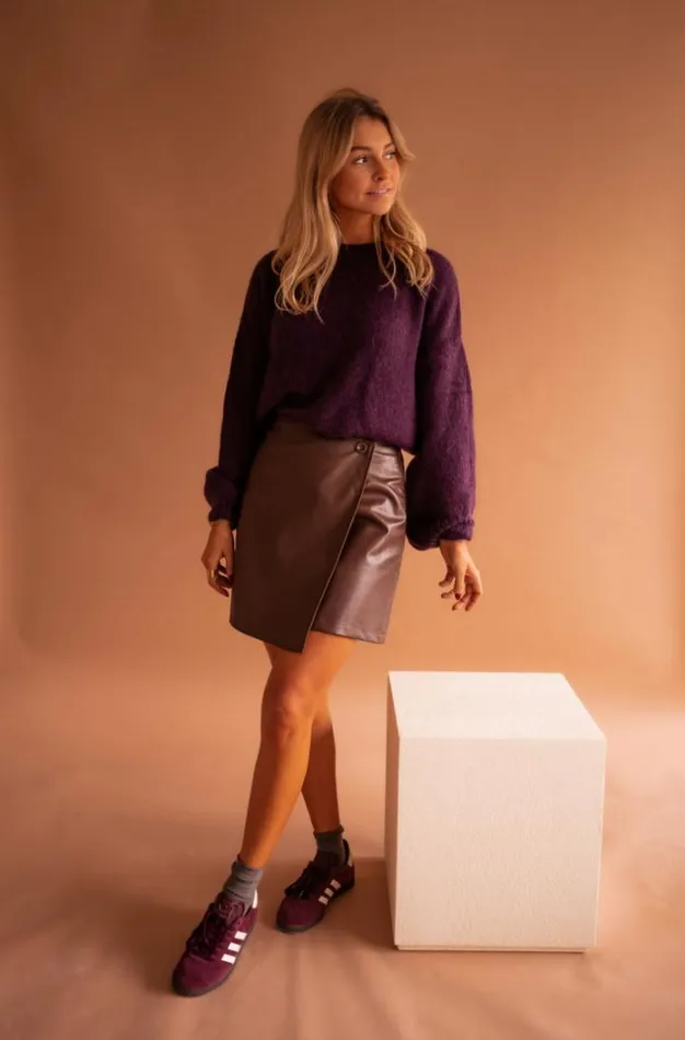Women039s Clothing Skirts Easy Clothes Chocolate Faux Leather Maeva Skirt
