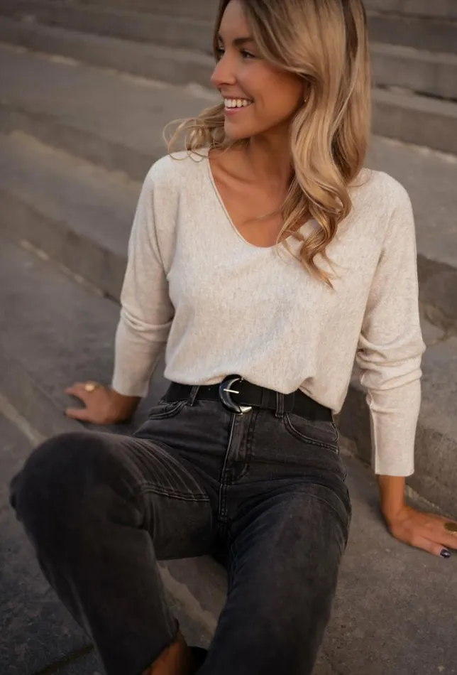 Women039s Clothing Sweaters Easy Clothes Beige Bouma Thin Sweater Beige
