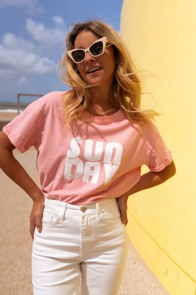 Women039s Clothing Tshirts Easy Clothes Pink Sunday TShirt