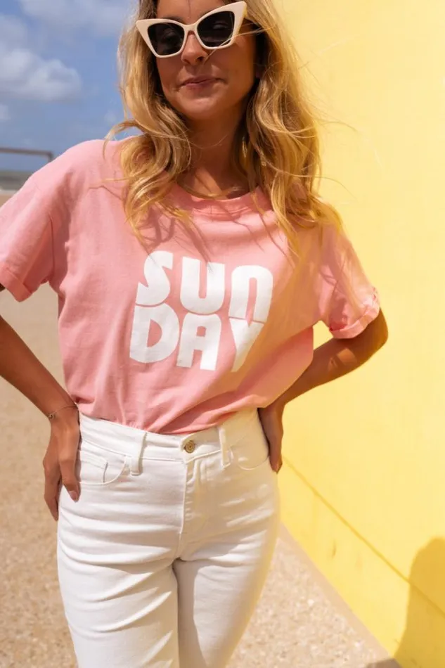 Women039s Clothing Tshirts Easy Clothes Pink Sunday TShirt