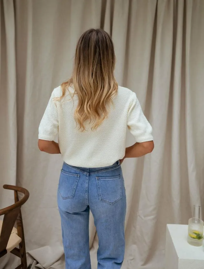 Women039s Clothing Tops Easy Clothes Ecru Sophie Short Sleeve Sweater Women039s Clothing Tops Easy Clothes Ecru Sophie Short Sleeve Sweater