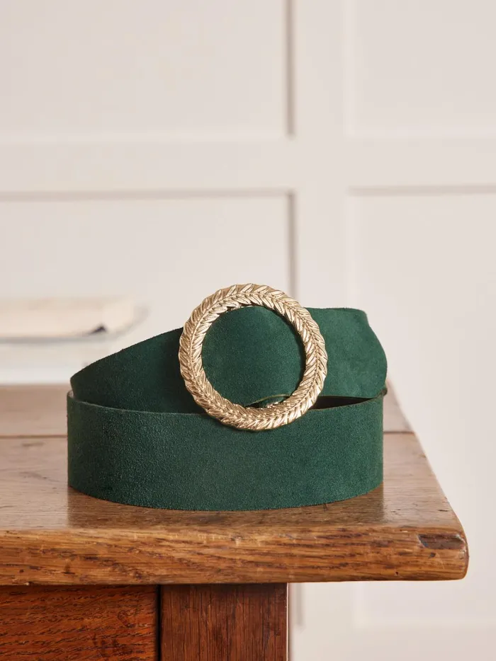 Women Accessories Cyrillus SuedeLike Leather Belt Green