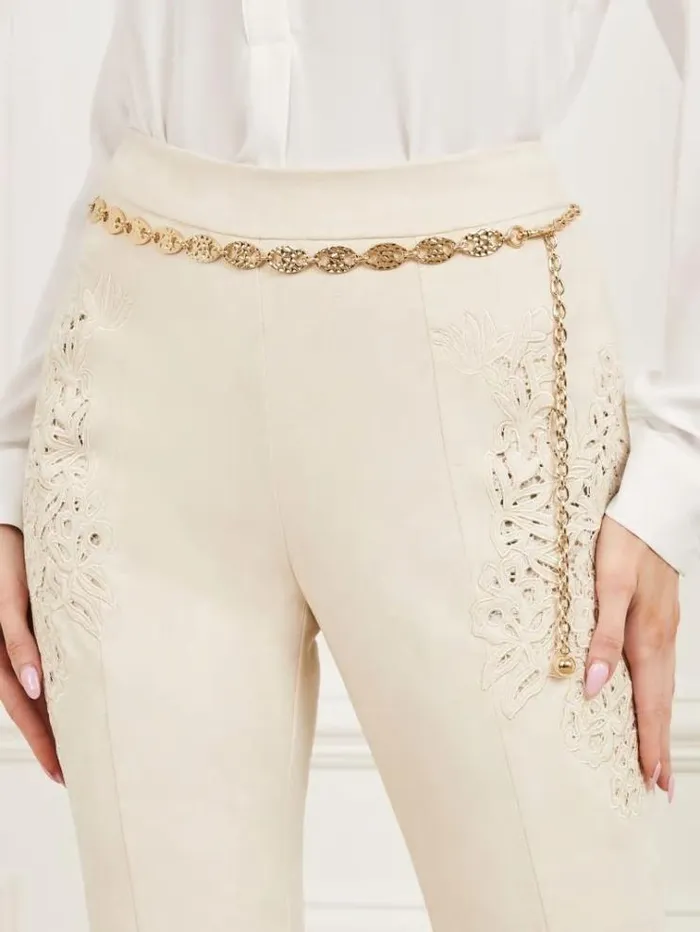 Women Accessories Marciano GoldTone Hammered Chain Belt Silvergold