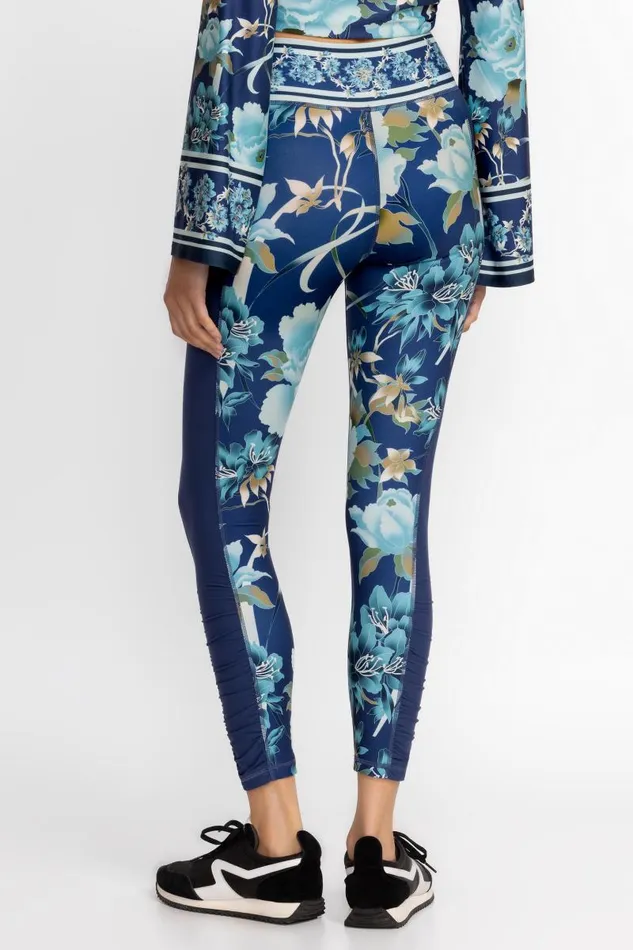 Women Active Johnny Was BEE ACTIVE RUCHED PANEL POCKET LEGGING Peonee Blue