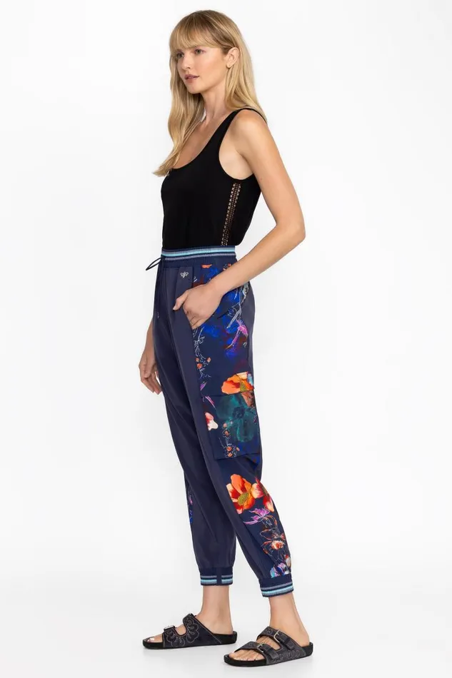 Women Active Johnny Was BEE ACTIVE UTILITY TRACK PANT Midnight Scarf Print