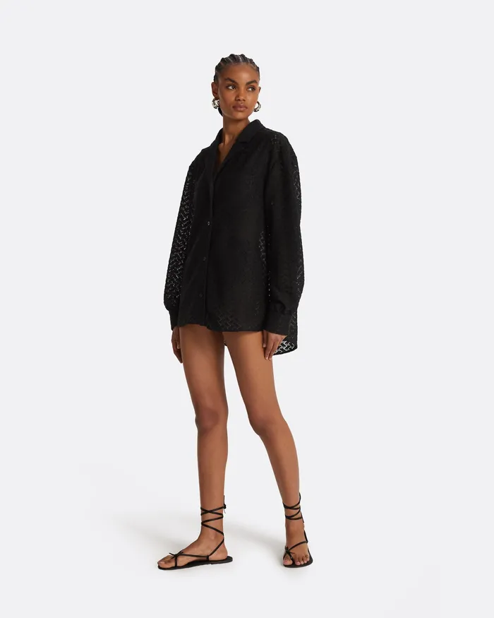 Women Angelique Black Top Black Swimwear Safiyaa