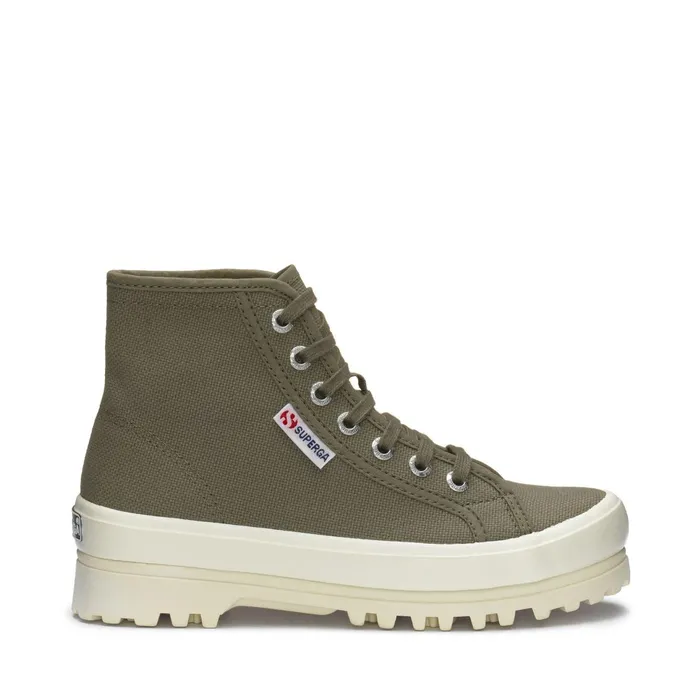 Women Ankle Boots Unisex 2341 ALPINA Laced GREEN SAFARIF AVORIO Superga Ankle Boots