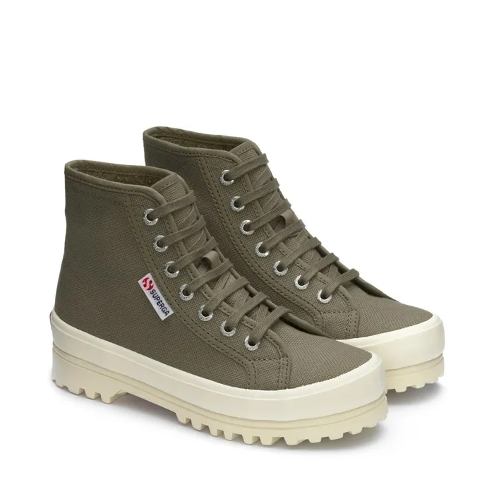 Women Ankle Boots Unisex 2341 ALPINA Laced GREEN SAFARIF AVORIO Superga Ankle Boots
