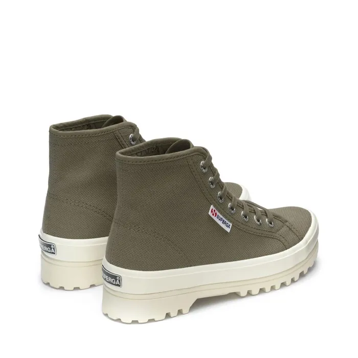 Women Ankle Boots Unisex 2341 ALPINA Laced GREEN SAFARIF AVORIO Superga Ankle Boots