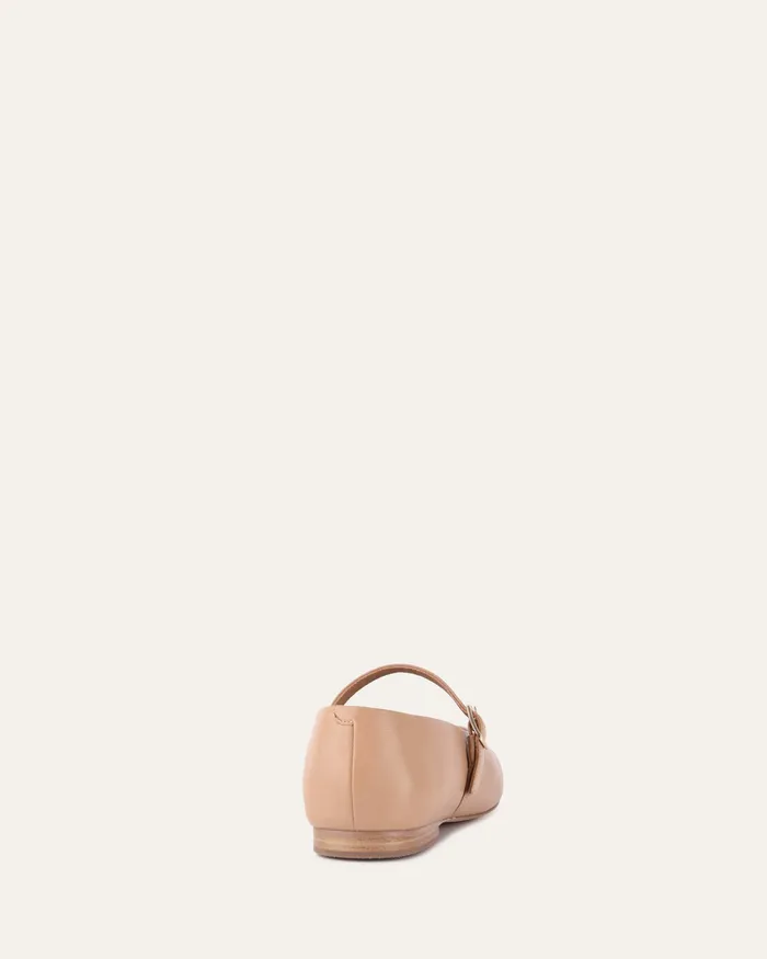 Women April casual flats tan leather BALLET jomercer