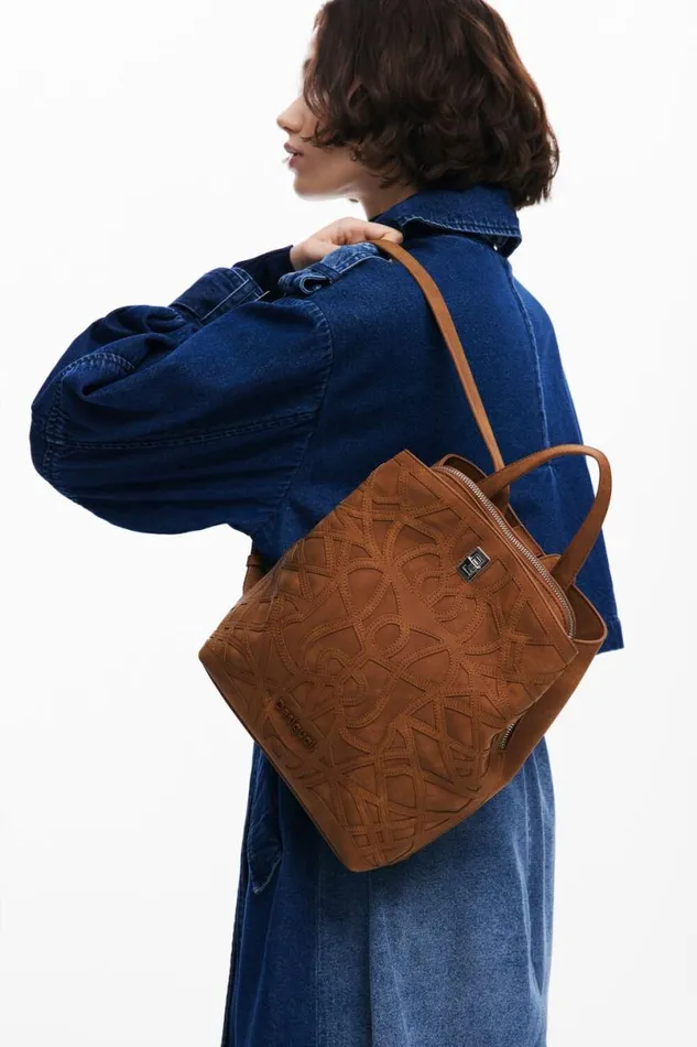 Women Backpacks Desigual Mini Embossed Backpack