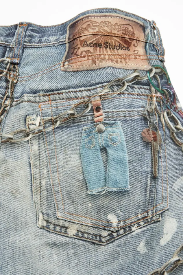 Women Baggy Fit Jeans 8211 1981F Mid Blue Acne Studios Trousers