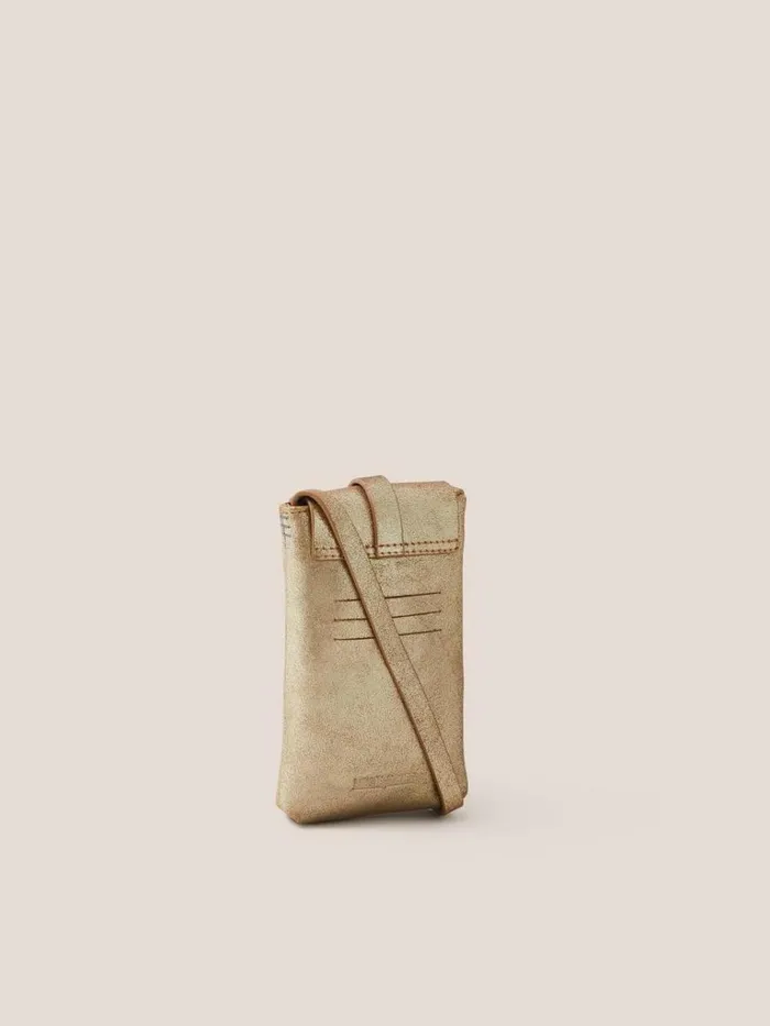 Women BAGS and PURSES White Stuff Clara Buckle Leather Phone Bag Gold Tone Metallic Women BAGS and PURSES White Stuff Clara Buckle Leather Phone Bag Gold Tone Metallic
