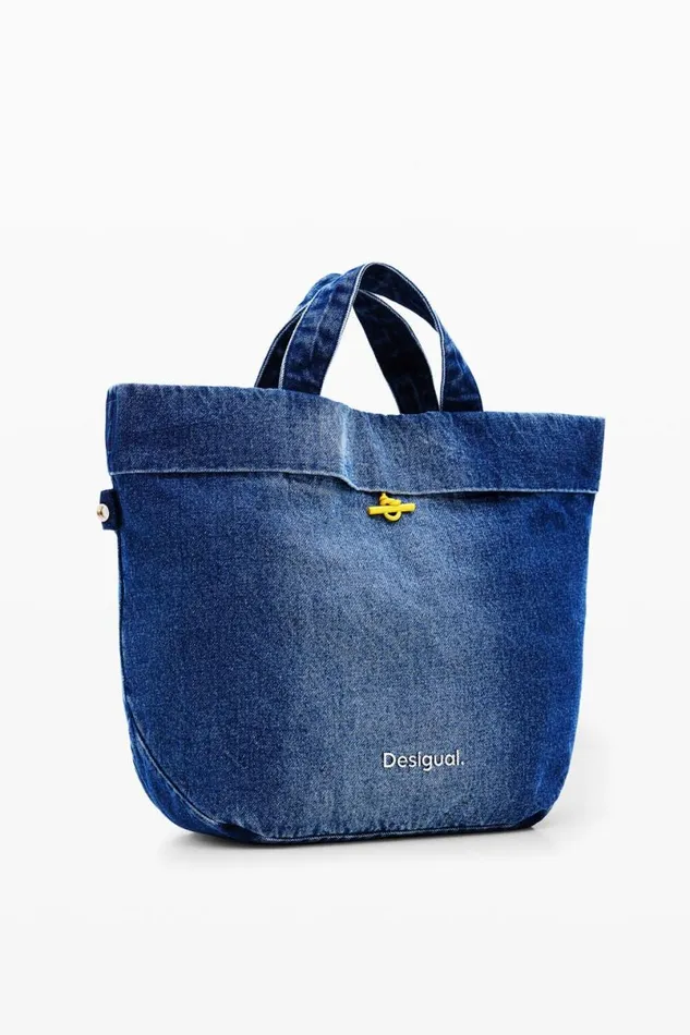 Women Bags Desigual Reversible Denim Shopper Bag L