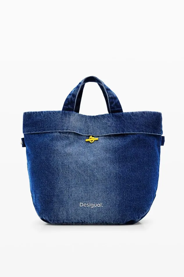 Women Bags Desigual Reversible Denim Shopper Bag L