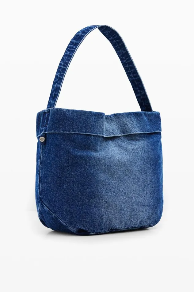 Women Bags Desigual Reversible Denim Shopper Bag L