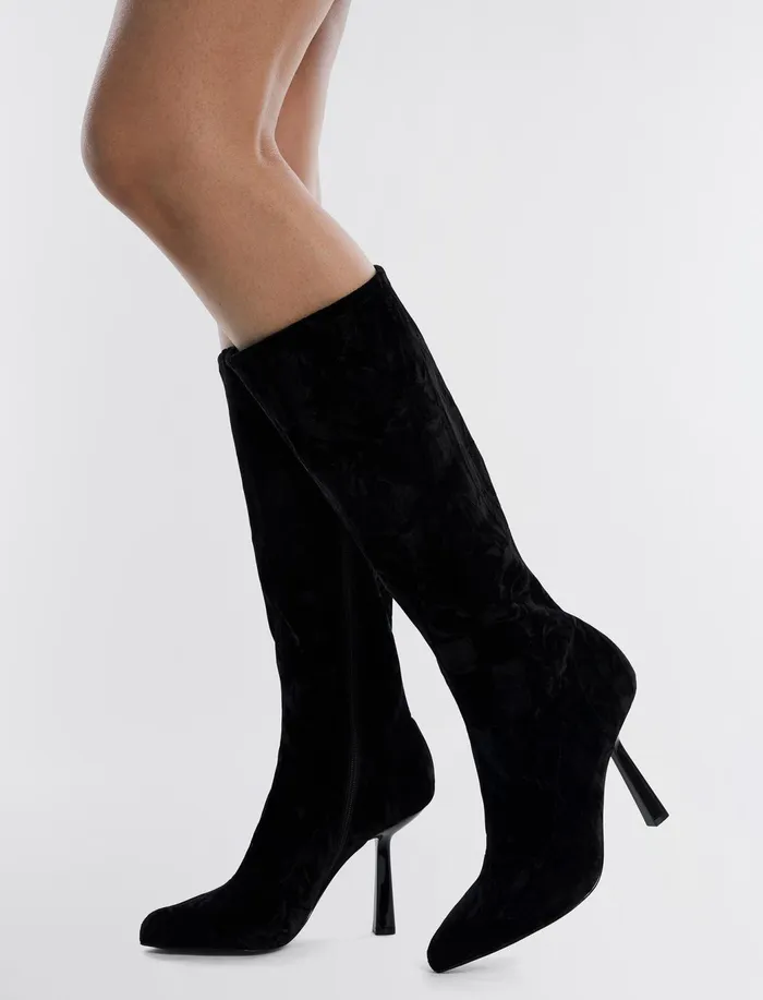 Women BCBGeneration BCBG Black Velvet Isra Boot Black Velvet