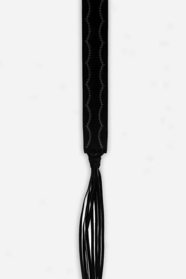 Women Belts Johnny Was PETTINE ITALIAN SUEDE TASSEL BELT Black