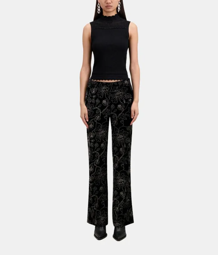 Women Blazers and Suits THE KOOPLES Black Velvet Suit Trousers