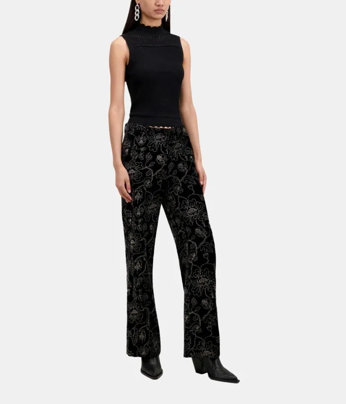 Women Blazers and Suits THE KOOPLES Black Velvet Suit Trousers Women Blazers and Suits THE KOOPLES Black Velvet Suit Trousers