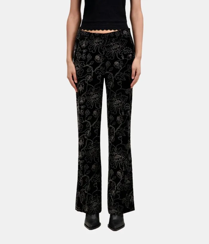 Women Blazers and Suits THE KOOPLES Black Velvet Suit Trousers Women Blazers and Suits THE KOOPLES Black Velvet Suit Trousers