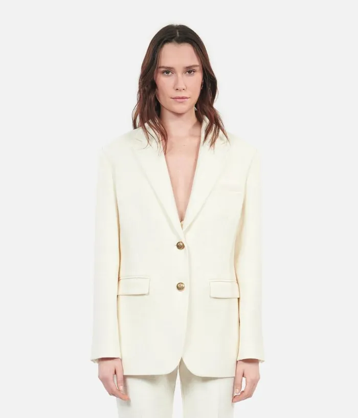 Women Blazers and Suits THE KOOPLES Ecru Suit Jacket Women Blazers and Suits THE KOOPLES Ecru Suit Jacket
