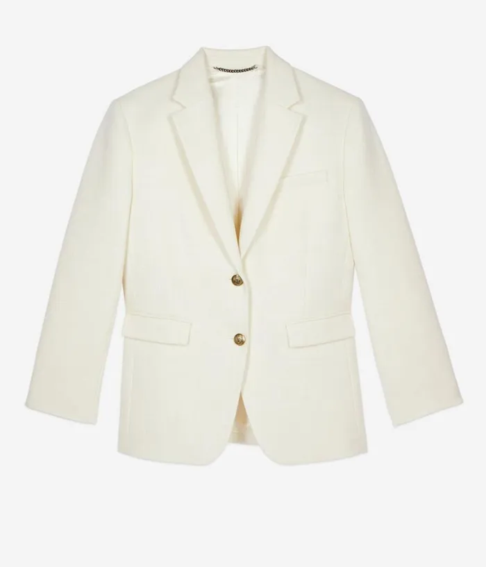 Women Blazers and Suits THE KOOPLES Ecru Suit Jacket Women Blazers and Suits THE KOOPLES Ecru Suit Jacket