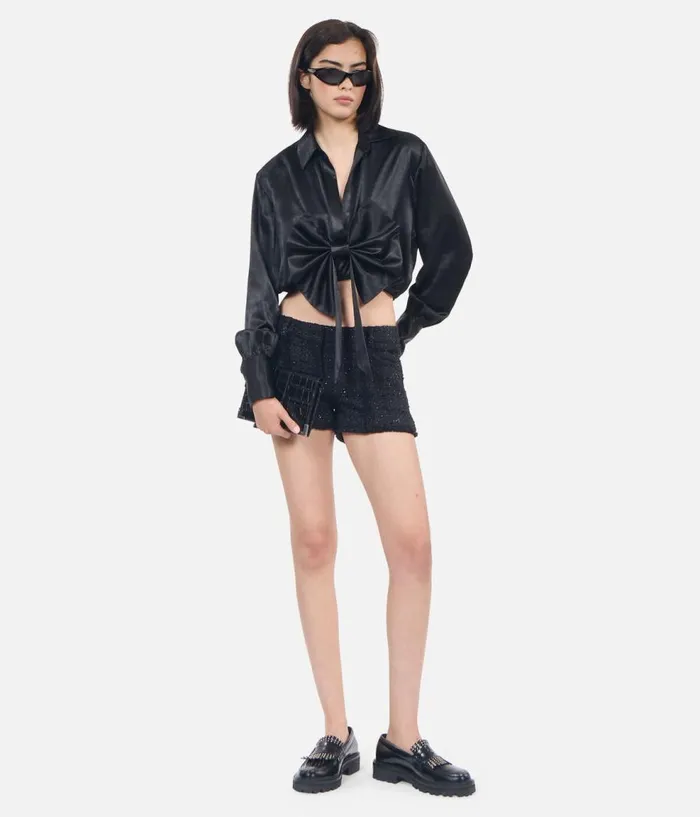 Women Blouses and Shirts THE KOOPLES Black Top With Bow