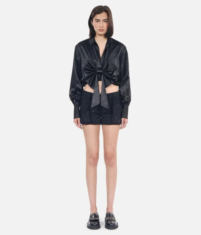 Women Blouses and Shirts THE KOOPLES Black Top With Bow Women Blouses and Shirts THE KOOPLES Black Top With Bow